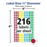 Avery See-Through Color-Coding Removable Labels, 1/4