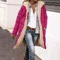 thumbnail image 2 of BiZtdJrK Women's Oversized Long Coat Plush Lining Reversible Zipper Puffer Jackets Long Sleeve Hooded Down Outerwear with Pocket 2025 Fall Winter Warm Clothes Back to School Prime Sales Hot Pink L, 2 of 7
