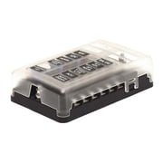 Bluewater Boat Fuse Block W/ Cover | 12 Position Black/Clear
