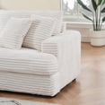 thumbnail image 3 of 79.3" Oversized Corduroy Sofa for Living Room, 3-Seater Soft Corduroy Upholstery Couch, Modern Comfy Sofa with 4 Toss Pillows for Apartment or Office, White, 3 of 8