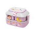 thumbnail image 1 of Inteprter Fiambrera Lovely Home Office School Compartimentos de doble capa Cajas de almacenamiento Bento Contenedor de comida para estudiantes Estuche de Cocina y Comedor Violeta L Inteprter HA069716-05, 1 of 6