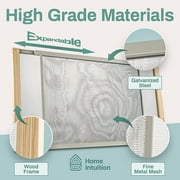Home Intuition 2-Pack Adjustable Horizontal Window Screen 21-37 inches Wide, 15 Inch High, Bug and Mosquito Netting, Replacement WindowScreen for Kitchen Windows, RV Camper, Dorm Ventilation