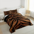 thumbnail image 3 of Feelyou Tiger Print Full Size Comforter Sets, Brown Stripes Lines Bedding Sets, 3pcs, 3 of 8