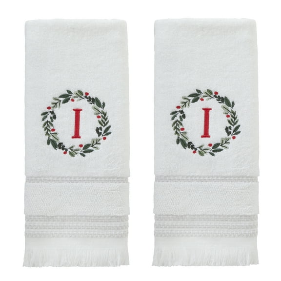 SKL HOME WREATH MONOGRAM I 2 PIECE HAND TOWEL SET