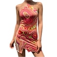thumbnail image 1 of Leutsin Robe Mode Femme Imprimée Asymétrique Sexy Débardeur Court Basique Midi Club, 1 of 8