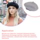 thumbnail image 3 of Qarigey Artist Hat Suministros de otoño invierno Gorras simples Cómodas y transpirables Sombreros Disfraces de fiesta para mujeres naranja 1 Sombreros gris cáñamo claro Qarigey AP009241-21B, 3 of 6
