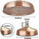 thumbnail image 3 of Cabezal de ducha de cobre de 20 cm (8 pulgadas) de diámetro, cabezal de ducha fijo de alta presión con ángulo ajustable, cabezal de ducha de lluvia, dorado, 3 of 4