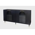 thumbnail image 6 of Chic Black Lacquered 4-Glass Door Accent Cabinet for Various Living Spaces, 6 of 11
