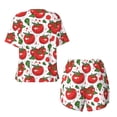 thumbnail image 5 of Naloa Hand Drawn Tomatoes Women's Short-Sleeved Pajama Set, Loungewear, Summer pajamas, Breathable Cozy - X-Large, 5 of 9