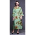 thumbnail image 2 of Bimba Pastel Mint Floral Rose Printed Womens Robes Long Soft Kimono Robe Cotton Bride Getting Ready Robe Long L, 2 of 5