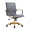 Grey, variant on LeisureMod Harris Mid-Back Modern Leather Office Chair, Adjustable Swivel with Gold Frame, Black