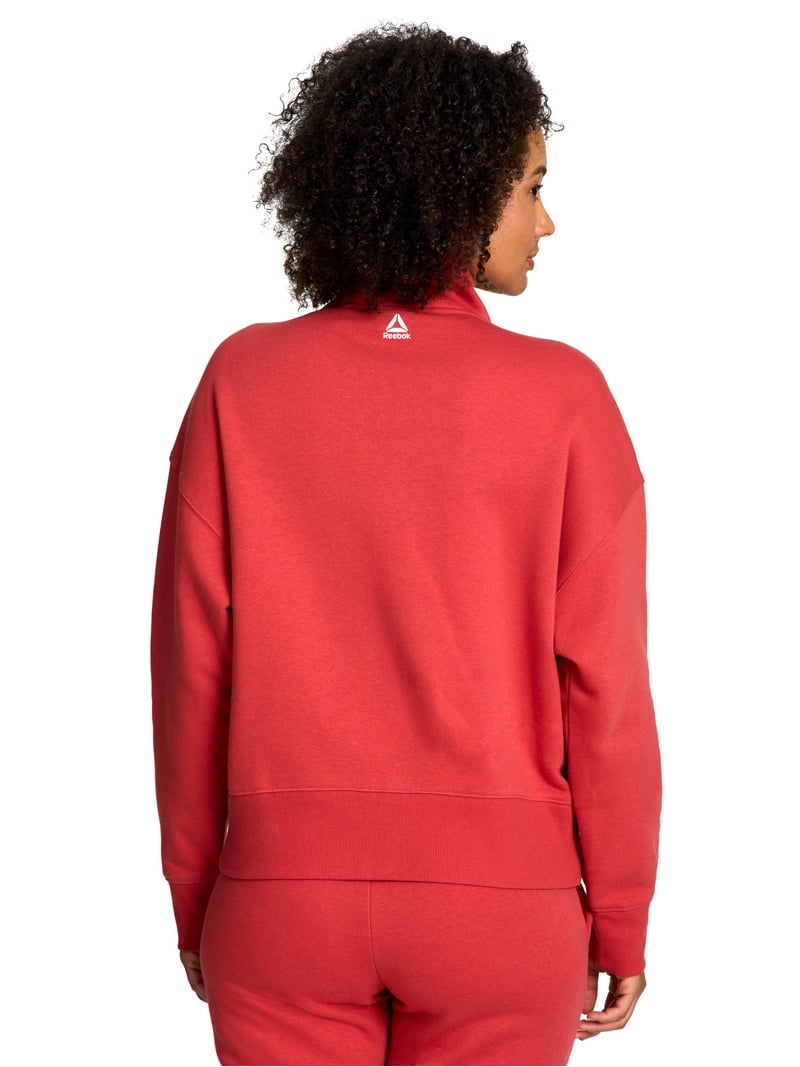 Reebok Women's Squad Zip Up Mock Neck Sweatshirt, Sizes XS