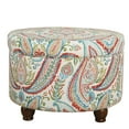 thumbnail image 4 of Paisley Pattern Fabric Upholstered Wooden Ottoman with Hidden Storage, Multicolor, 4 of 5