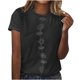 thumbnail image 1 of Camiseta de Manga Corta Impresa de Cuello Redondo Casual para Mujeres, 95% Poliéster 5% Elastano Top Ligero para Diario, Fiesta Y Uso, 1 of 2