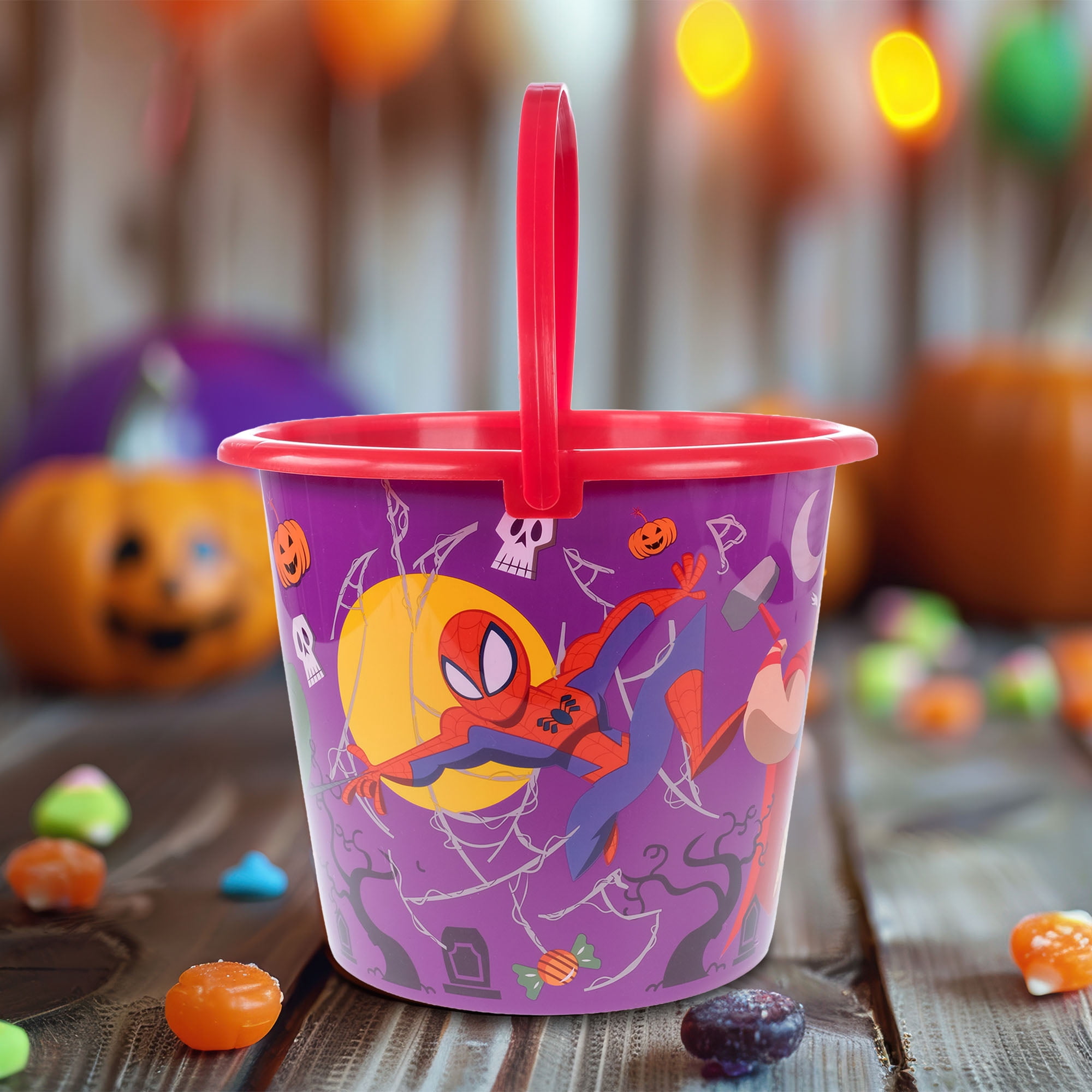 Marvel Spider-Man Halloween Trick-or-Treat Pail with Character Art