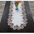 thumbnail image 2 of Cocoa Earth Tone and White Jacquard Table Runner (14" x 26", 16" x 35"/44"/53", 14" x 70"), 2 of 3