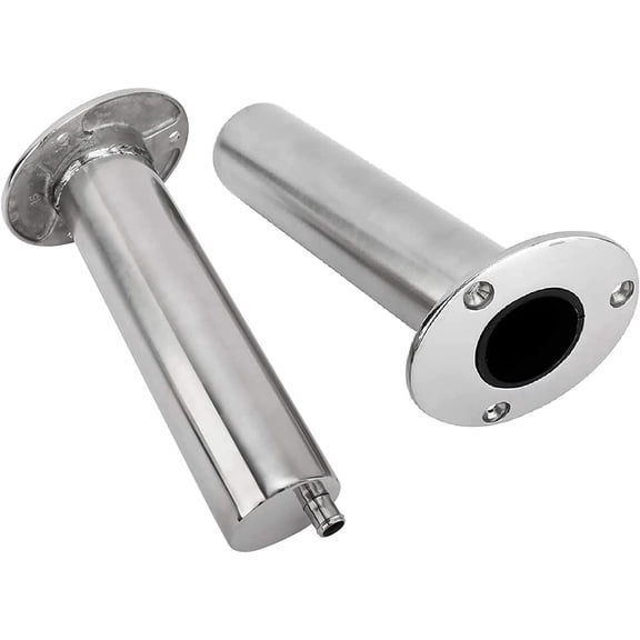 4-Pack Heavy Duty Stainless Steel Rod Holders with Drain, Flush Mount Fishing Pole Holder for Boat Gunnel