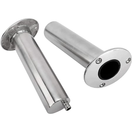 4-Pack Heavy Duty Stainless Steel Rod Holders with Drain Flush Mount Fishing Pole Holder for Boat Gunnel