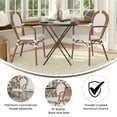 thumbnail image 6 of Merrick Lane Set of Two Stacking Thonet Bistro Style Chair with Arms, White & Gray PE Rattan Seat, and Bamboo Metal Frame for Indoor/Outdoor Use, 6 of 18