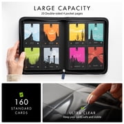 Vault X 4 Pocket Trading Card Zip Binder, 160 cards, Premium Exo-Tec Album Material, 20 Side-Loading Pages, Folder for Collectible Card Games, Sports, TCG (Blue)