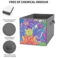 thumbnail image 3 of Set of 6 Collapsible Oxford Fabric Storage Cubes with Handles, Foldable Closet Organizer Bins for Clothes, Toys, Shelves, Home & Kitchen Colorful Floral, 3 of 7