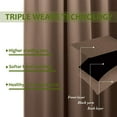 thumbnail image 3 of Back Tab/ Rod Pocket Blackout Curtains Thermal Insulated Solid 100% Polyster Curtains Panel, Window Drapes for Living Room, Bedroom & Window Hall (Set of 2 Panels, 52" W x 95" L) { Taupe }, 3 of 6