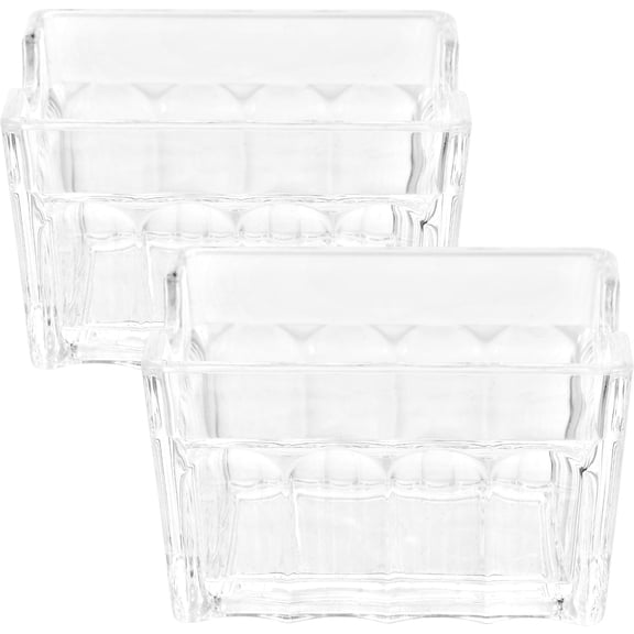 LOLIPPYY 2Pcs Rectangular Tea Bag Holder Clear Storage for Hotel and Coffee Shop Use