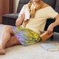 thumbnail image 5 of Logiee Flowers And Butterflies Print Men's Pajama Shorts with Drawstring & Pockets,Sleep Shorts for Men,Sleepwear Bottoms,Elastic Waistband Loungewear-XX-Large, 5 of 6