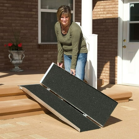 4-ft x 30-in Portable Singlefold Wheelchair Ramp 800 lb. Weight Capacity, Maximum 8-in Rise