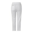 thumbnail image 6 of RPVATI Linen Capri Pants Women Holiday Drawstring Wide Leg Pants with Lace Side Summer Elastic Waist Lightweight Beach Trousers with Pockets White S, 6 of 6