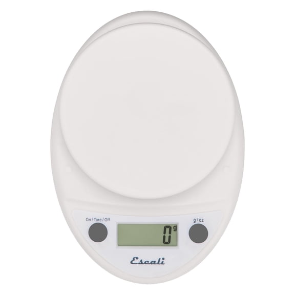 Escali Primo Digital Food Scale Multi-Functional Kitchen Scale and Baking Scale for Precise Weight Measuring and Portion Control, 8.5 x 6 x 1.5 inches, White