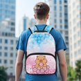 thumbnail image 3 of KUIFORTI Sakura Capybara Kids Backpack 17 Inch Lightweight Girls School Bookbag with Side Pockets Adjustable Straps for Elementary Primary Middle Back to School Gifts, 3 of 7