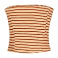 thumbnail image 7 of Womens Striped 2 Piece Sets Casual Summer Outfits Crop Tube Tops Wide Leg Pants Lounge Set Beach Vacation Travel Yellow, S, 7 of 7