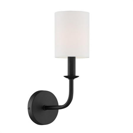 

Crystorama Lighting BAI-A2101-MK Bailey - 1 Light Wall Mount Matte Black Finish with Silk Shade