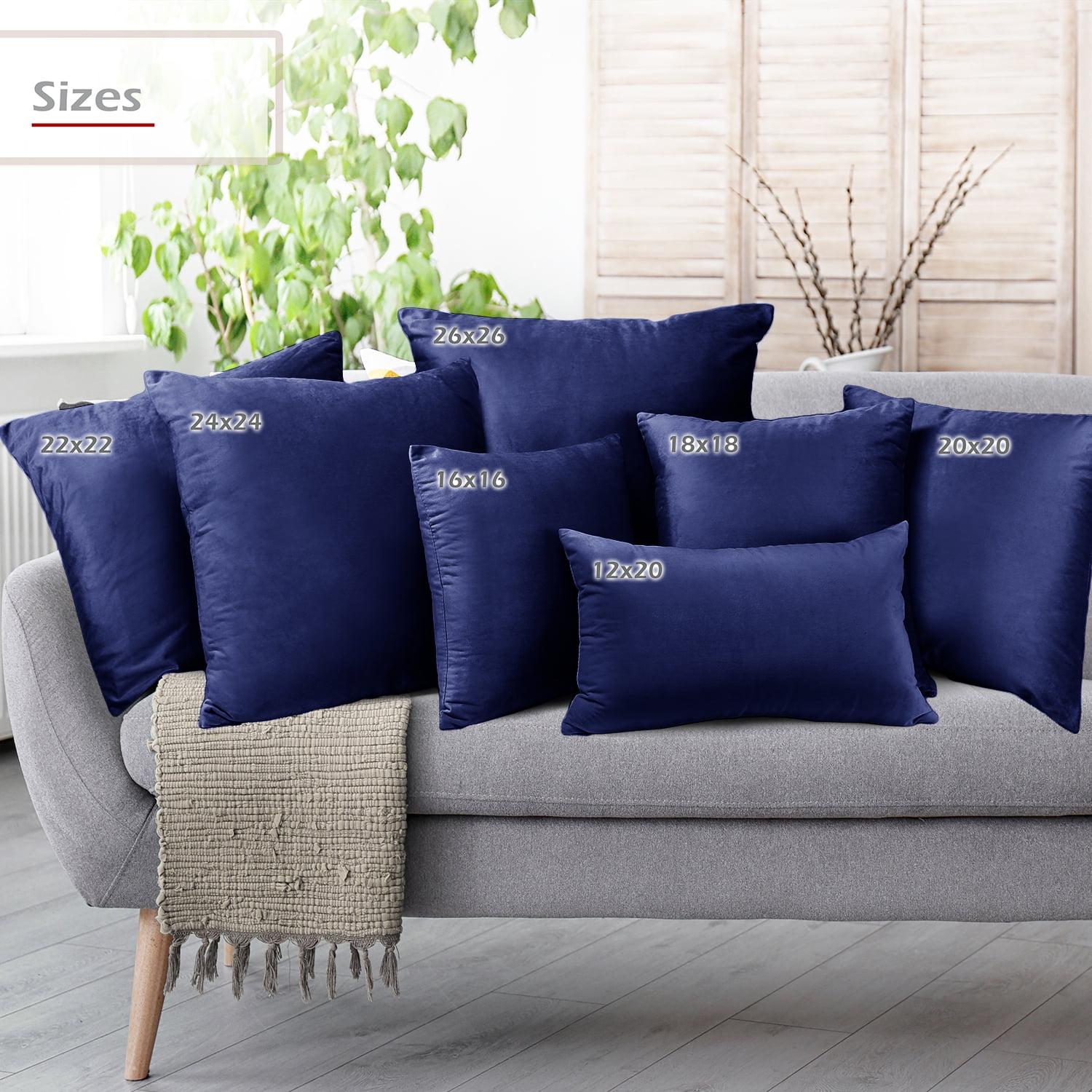 1pc Navy Blue Pillow Cover, Blue & Gold Blue Square Pillow Case Suitable  For Bedroom, Living Room Decoration 18x18 Inches (pillow Core Not Included)