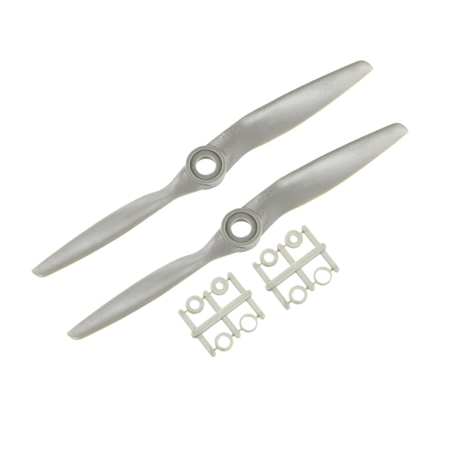 Hélices RC CW 5x5 Pulgadas 2-Palas para Avión Nylon Gris 2Pcs con Anillos Adaptadores