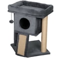 thumbnail image 1 of Dark Grey Small Cat Tree Tower with Perch & Scratching Post - Indoor Kitty Condo, 22.4" High, Compact Design for Living Room & Bedroom, 1 of 7