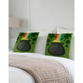 thumbnail image 3 of St Patrick''s Day Throw Pillow Covers 18x18 Inch Set of 2 Gold Coin Pot Decorative Pillows Cushion Case Pillowcases Rainbow Shamrock Green Throw Pillows for Couch Sofa Bedroom Garden Spring Holiday, 3 of 6