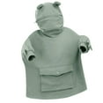 thumbnail image 2 of IROINNID Women's Frog Hoodie Mid-Length Long Sleeve Solid Color Funny Fashion Pocket Cute Design Sweatshirt Tops, Mint Green, 2 of 9