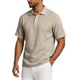 thumbnail image 5 of Hearthz Mens Polo Shirt Moisture Wicking Short Sleeve Shirt for Men Casual Summer Shirt Soft Breathable Golf Polo Shirts for Men Khaki L, 5 of 9