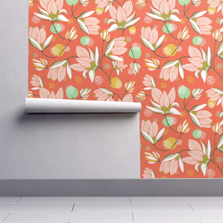 Peel-and-Stick Removable Wallpaper Magnolia Flowers Flower Floral