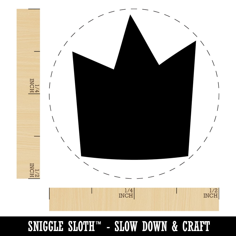 Silly Crown Self-Inking Rubber Stamp Ink Stamper - Blue Ink - Mini 1/2 Inch