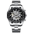 thumbnail image 1 of Relojes mecánicos huecos automáticos con correa de acero de moda atmosférica para hombres, 1 of 6