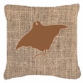 thumbnail image 2 of Carolines Treasures BB1014-BL-OR-PW1818 Manta ray Burlap and Orange   Canvas Fabric Decorative Pillow BB1014 18H x18W, 2 of 2