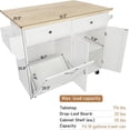 thumbnail image 5 of ANPOO Rolling Kitchen Island with Drop Leaf, Tilt Out Kitchen Trash Cabinet 10 Gallon Storage, Kitchen Cart Island with Rubber wood Top, Spice Rack and Drawers(White), 5 of 8