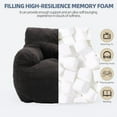 thumbnail image 3 of PORKISS Bean Bag Chair for Teens & Kids, Soft Foam Lazy Sofa with Teddy Fabric, Single Leisure Sofa Chair for Dorm Bedroom Living Room, Dark Gray, 3 of 10