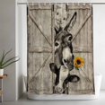 thumbnail image 5 of Funny Farm Animals Standard Shower Curtain Set, Waterproof Shower Curtains for Bathroom, Vintage Barn Brown Sunflowers Washable Fabric Bath Curtain for Bathtub Decoration with Hooks 72x72 Inches, 5 of 9