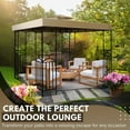 thumbnail image 6 of Gazebo Cover Replacement Canopy Top 10x10 Ft (3m x 3m) - Double Tier Top Canopy Cover Replacement with UV30+, Dirt, Water Resistant for Outdoor, Sunshade, Garden, Patio, Pavilion (Beige), 6 of 8