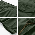 thumbnail image 5 of Homeyce Men's Camo Cargo Shorts Multi Pocket Elastic Waistband Shorts Pants Drawstring Ripstop Straight Leg Camo Cargo Short Stretch Military Work Casual Lightweight Bermuda Shorts,Green L, 5 of 5
