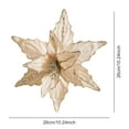 thumbnail image 2 of Large Glitter Christmas Flowers, Artificial Velvet Cloth Christmas Tree Flower Ornaments Fold Floral for Christmas New Year Party Wedding Decorations (Champagne), 2 of 9